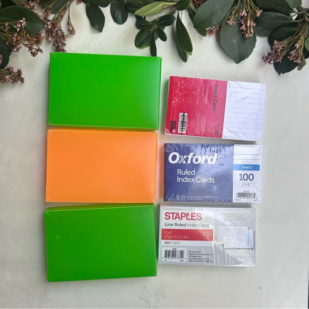 Index Card + Holder & Jumbo Book Covers Lot School Supplies Back to School